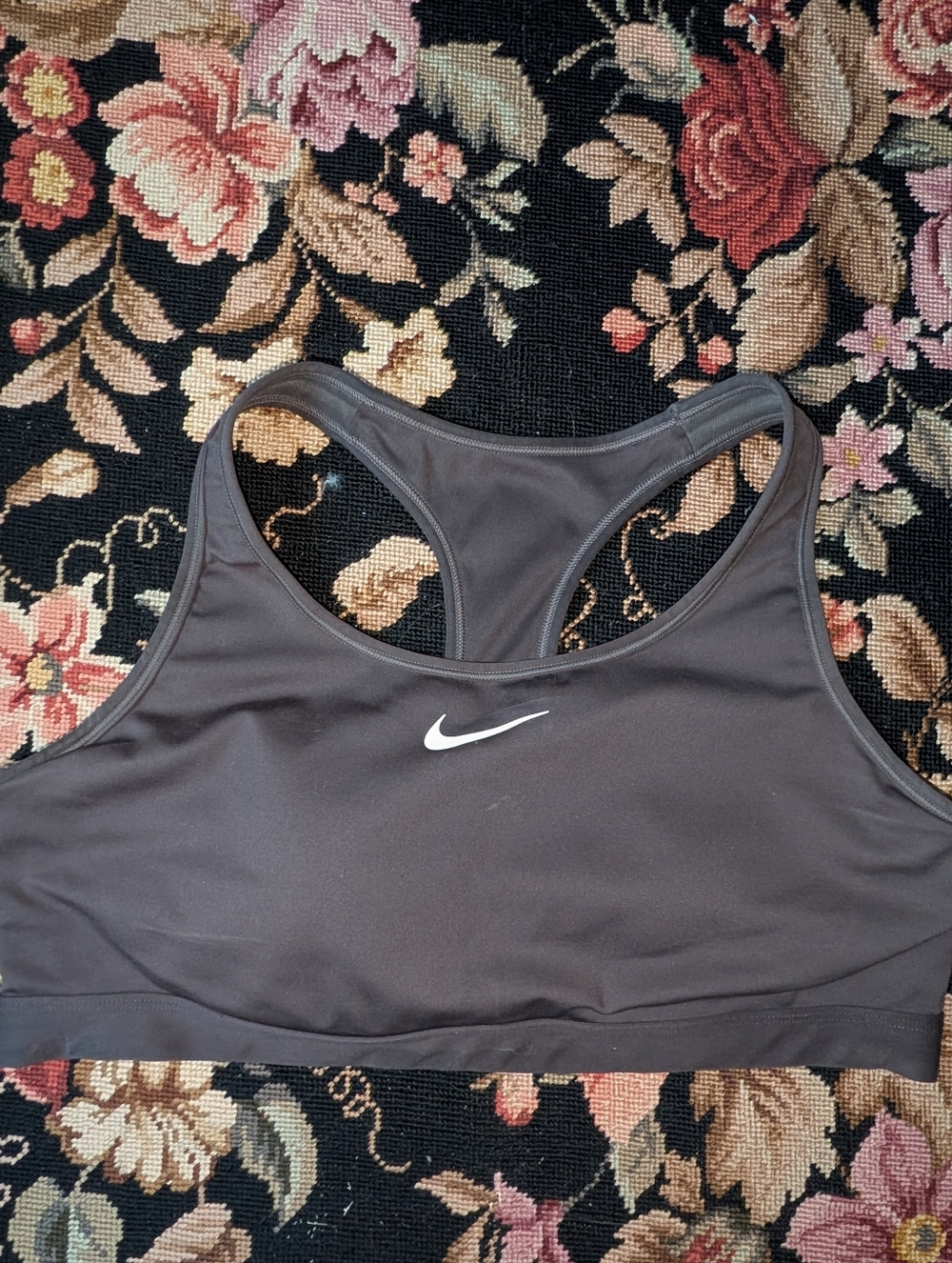 Nike Black Racerback Sports Bra with White Swoosh